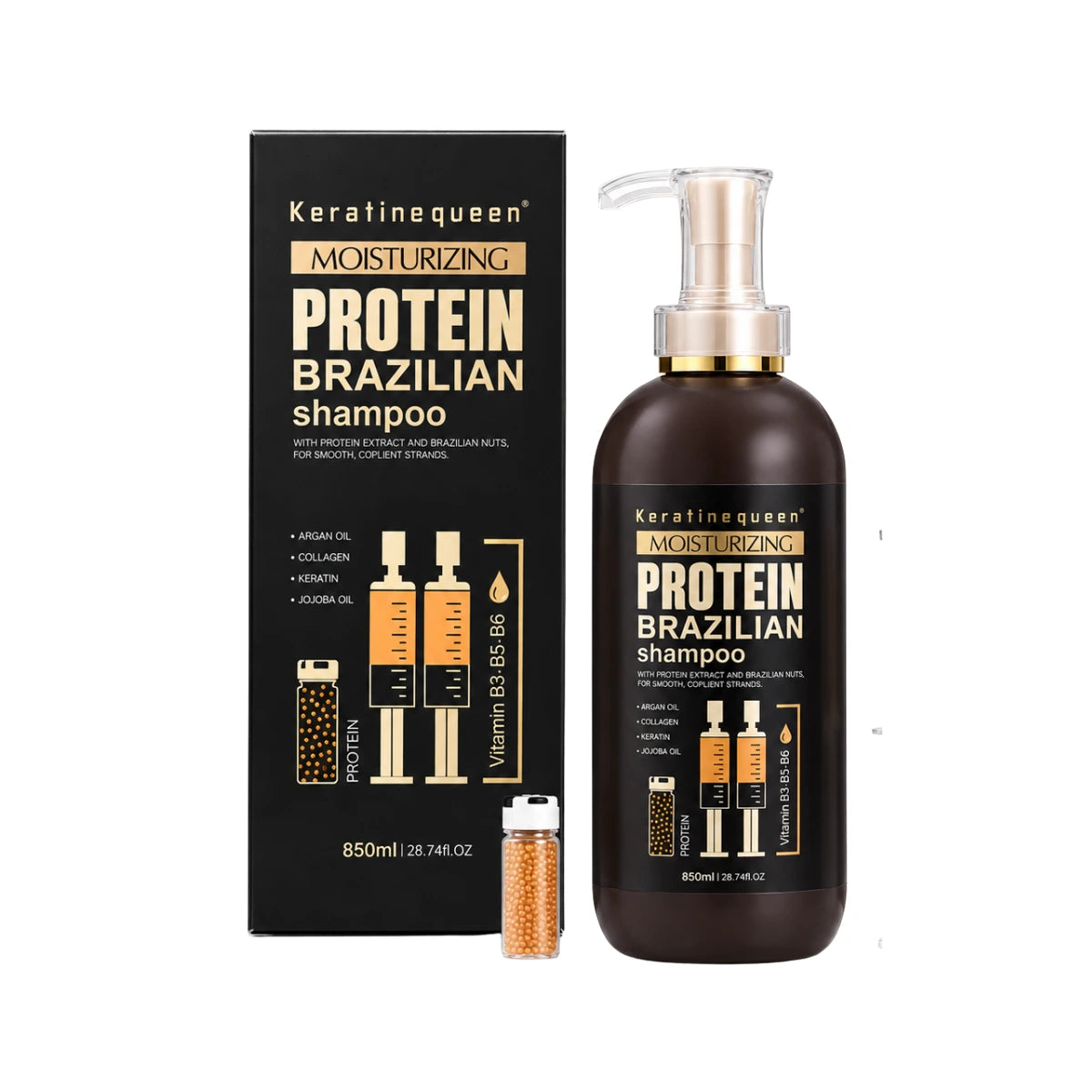 Keratine Queen Moisturizing Protein Brazilian Shampoo 850ml